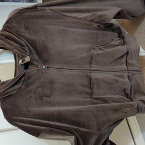 SKIMS velour zipper hoodie-gunmetal- size xl